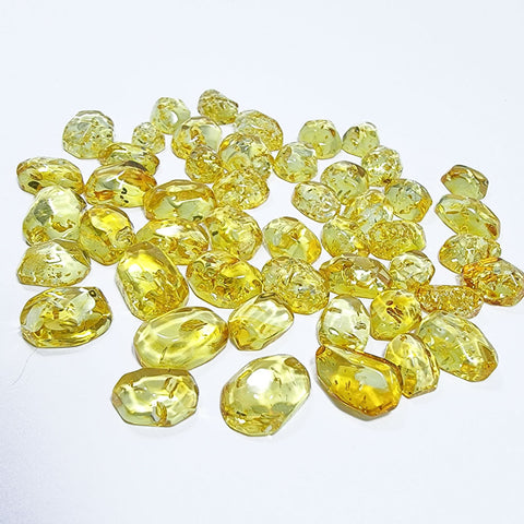 Lemon Amber Crystal Cut Cabochons