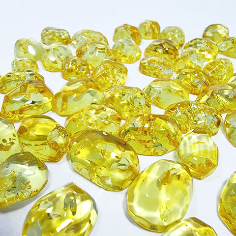 Lemon Amber Crystal Cut Cabochons