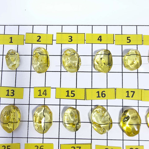 Lemon Amber Crystal Cut Cabochons