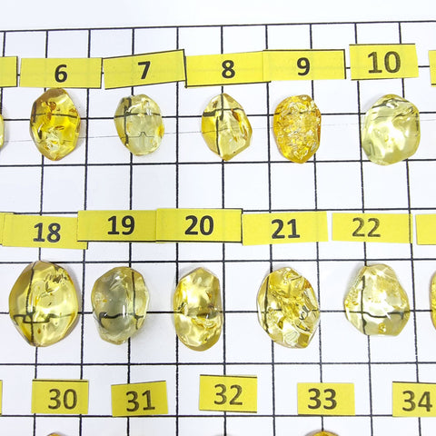 Lemon Amber Crystal Cut Cabochons