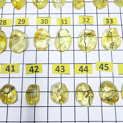 Lemon Amber Crystal Cut Cabochons