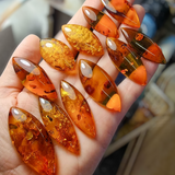 Cognac Amber Marquise Shape Cabochons