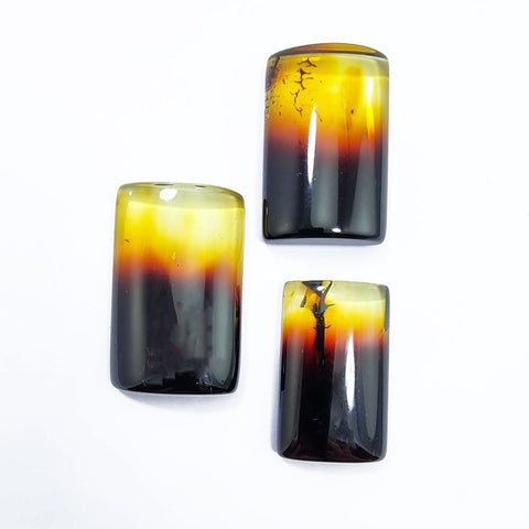 Gradient Amber Rectangular Shape Cabochons