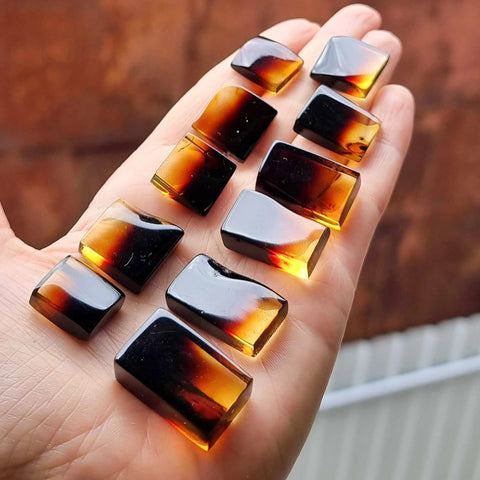 Gradient Amber Rectangular Shape Cabochons