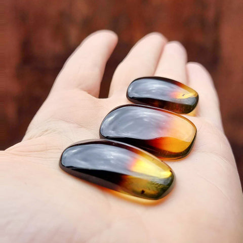 Gradient Amber Rectangular Shape Cabochons