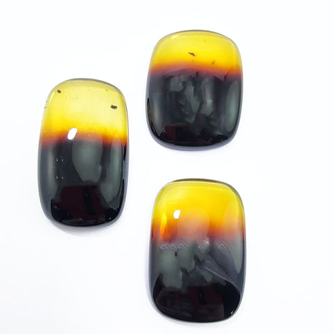 Gradient Amber Rectangular Shape Cabochons