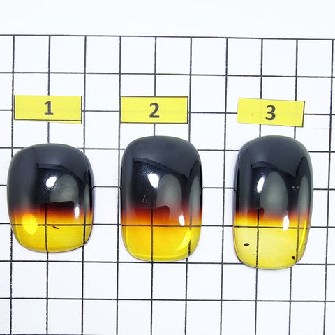 Gradient Amber Rectangular Shape Cabochons