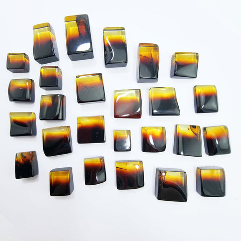 Gradient Amber Rectangular Shape Cabochons