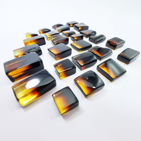 Gradient Amber Rectangular Shape Cabochons