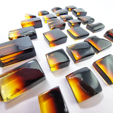 Gradient Amber Rectangular Shape Cabochons