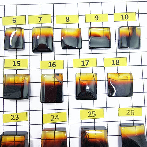 Gradient Amber Rectangular Shape Cabochons