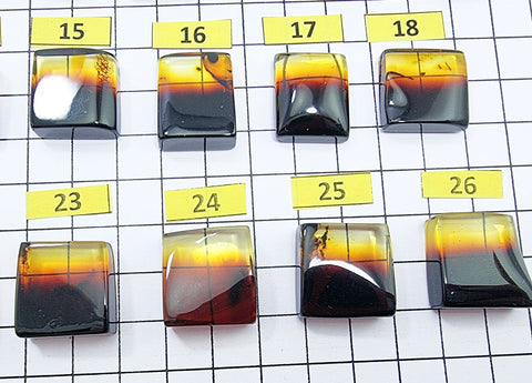 Gradient Amber Rectangular Shape Cabochons