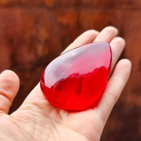 Red Amber Drop Free Shape Cabochons