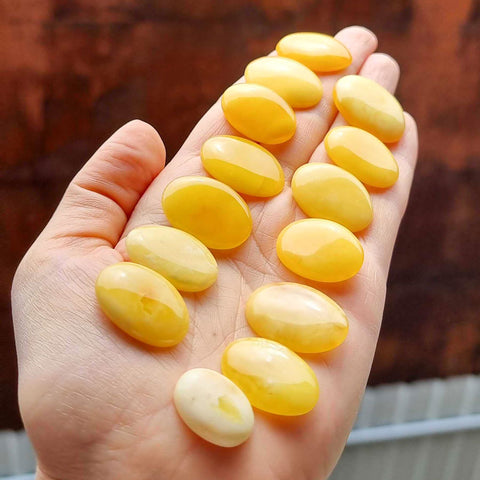 Milky Amber Free Shape Cabochons