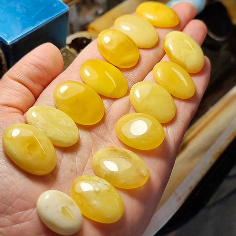 Milky Amber Free Shape Cabochons