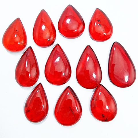 Red Amber Drop Free Shape Cabochons