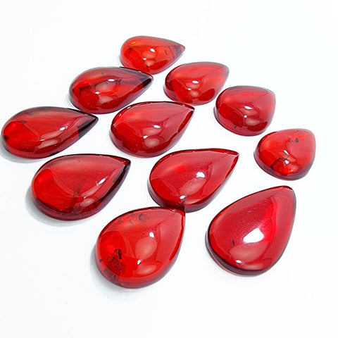 Red Amber Drop Free Shape Cabochons