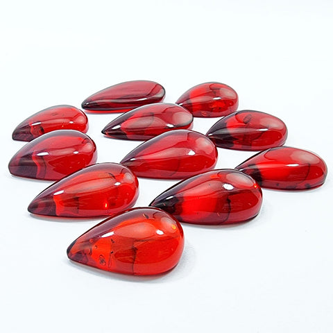 Red Amber Drop Free Shape Cabochons