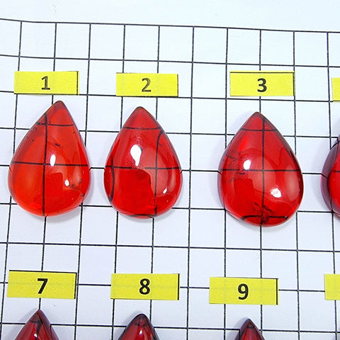 Red Amber Drop Free Shape Cabochons