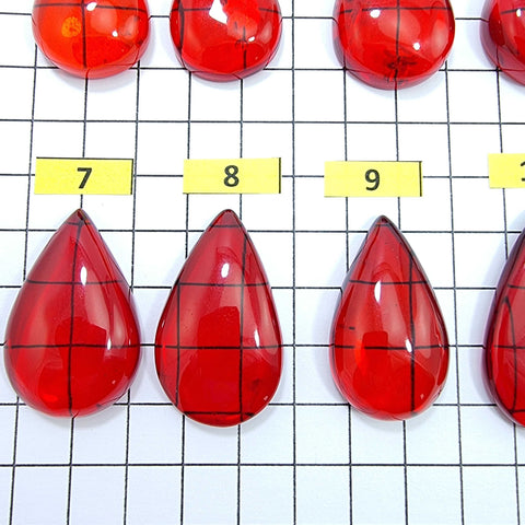 Red Amber Drop Free Shape Cabochons