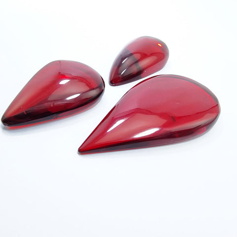 Red Amber Drop Free Shape Cabochons