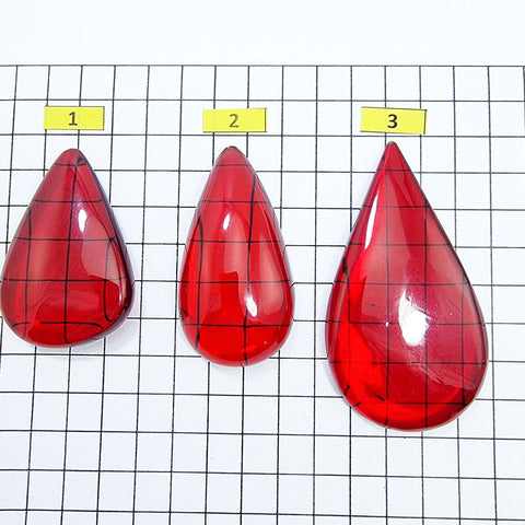 Red Amber Drop Free Shape Cabochons