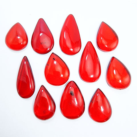 Red Amber Drop Free Shape Cabochons