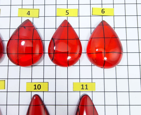 Red Amber Drop Free Shape Cabochons