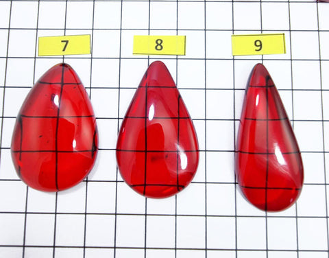 Red Amber Drop Free Shape Cabochons