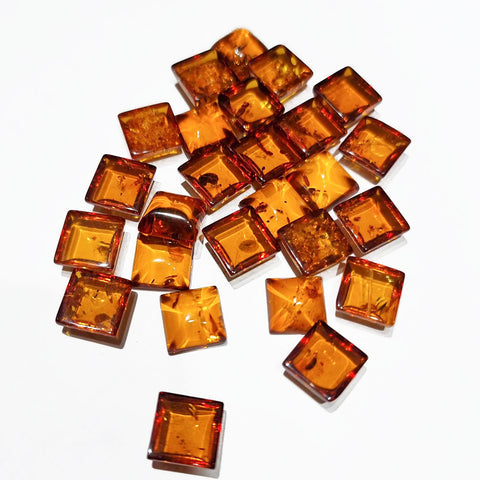 Cognac Amber Calibrated Square Cabochon