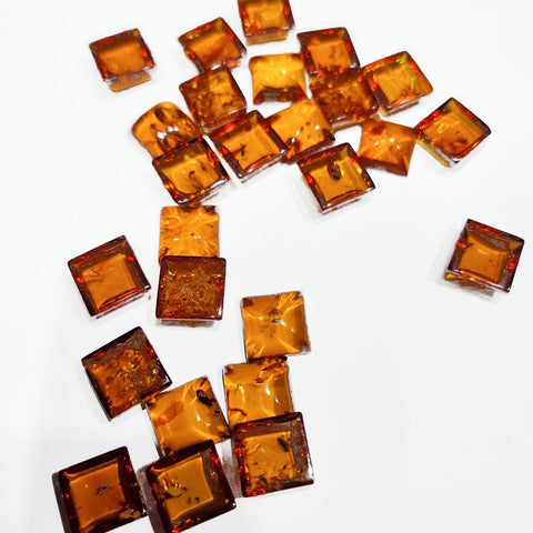 Cognac Amber Calibrated Square Cabochon