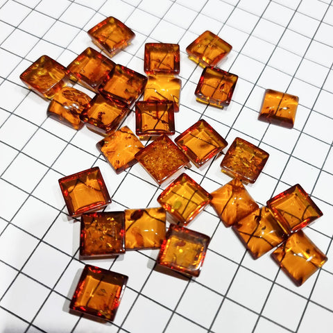 Cognac Amber Calibrated Square Cabochon