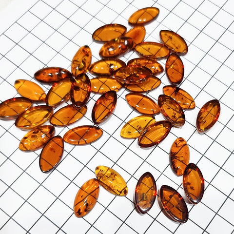 Cognac Amber Calibrated Marquise Cabochons