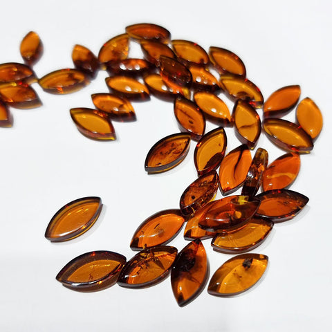 Cognac Amber Calibrated Marquise Cabochons