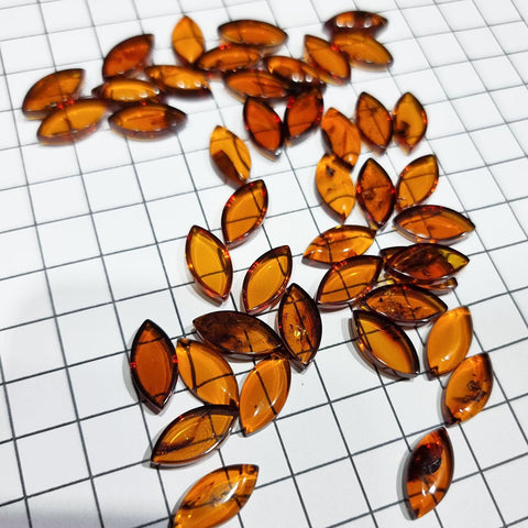 Cognac Amber Calibrated Marquise Cabochons