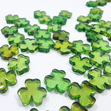 Green Amber Calibrated Clover Cabochons