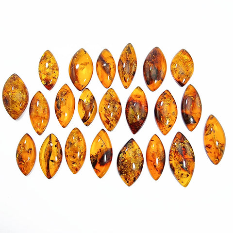 Cognac Amber Marquise Shape Cabochons