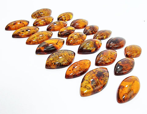 Cognac Amber Marquise Shape Cabochons