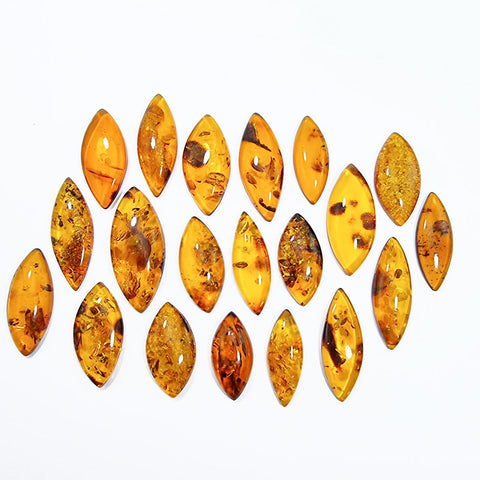 Cognac Amber Marquise Shape Cabochons