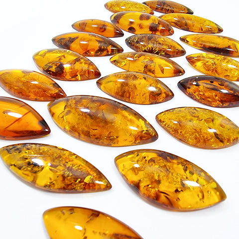 Cognac Amber Marquise Shape Cabochons