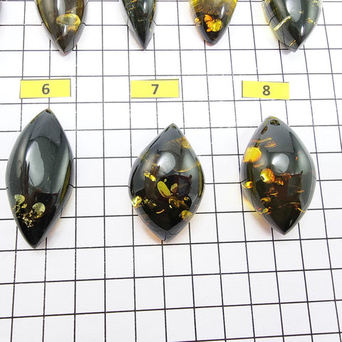 Green "Earth Stone" Marquise Shape Cabochons