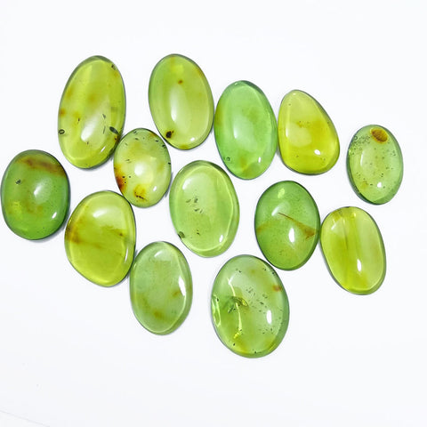 Green Amber Handmade Free Shape Cabochons