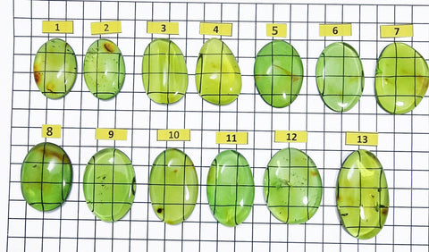 Green Amber Handmade Free Shape Cabochons