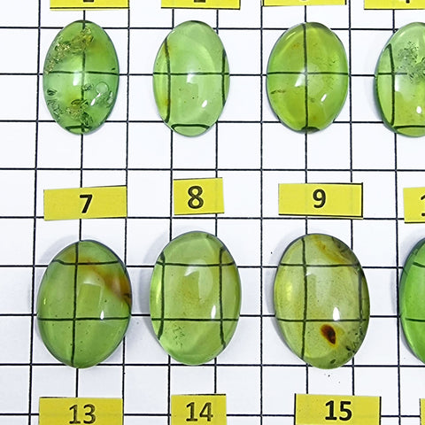 Green Amber Handmade Free Shape Cabochons