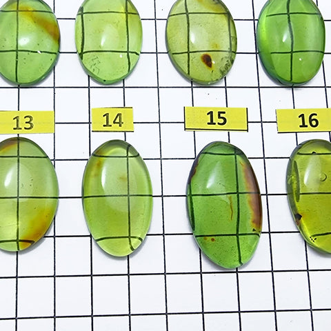 Green Amber Handmade Free Shape Cabochons