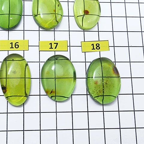 Green Amber Handmade Free Shape Cabochons