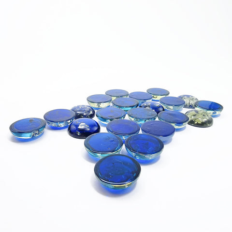 Blue Amber Calibrated Round Shape Cabochons