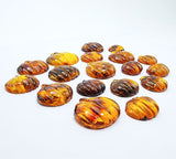 Cognac Amber Carved Pumpkin Cabochons