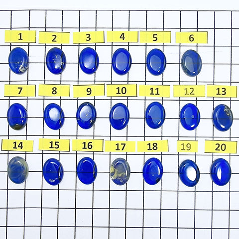 Blue Amber Oval Shape Calibrated Cabochons