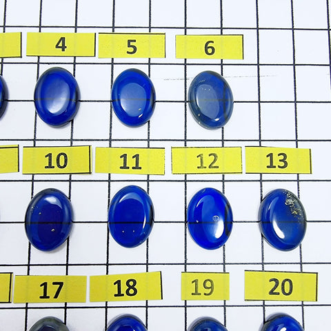 Blue Amber Oval Shape Calibrated Cabochons